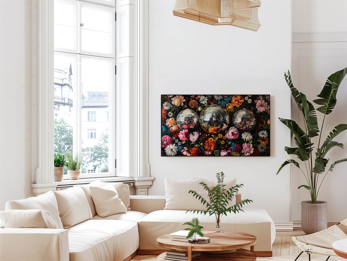 Disco Ball Maximalist Botanical Art Print - Image 5