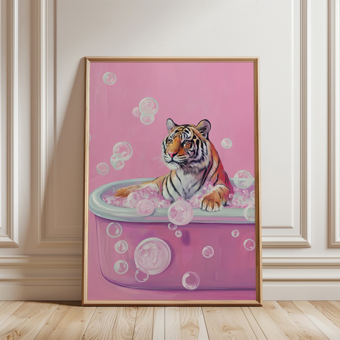 Tiger In A Bathtub Maximalist Poster