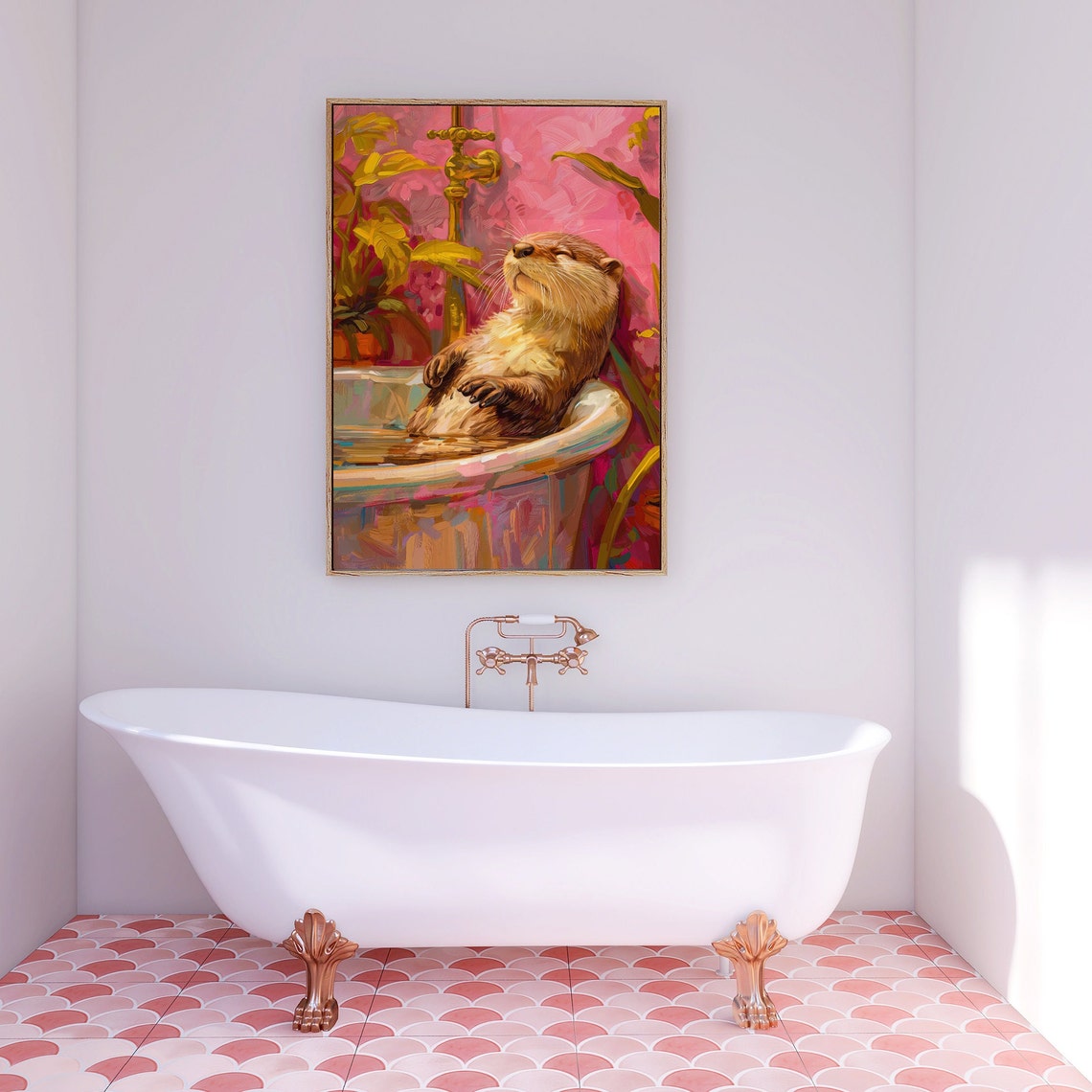 Cute Otter Poster Print, Bathroom Wall Art - Image 4