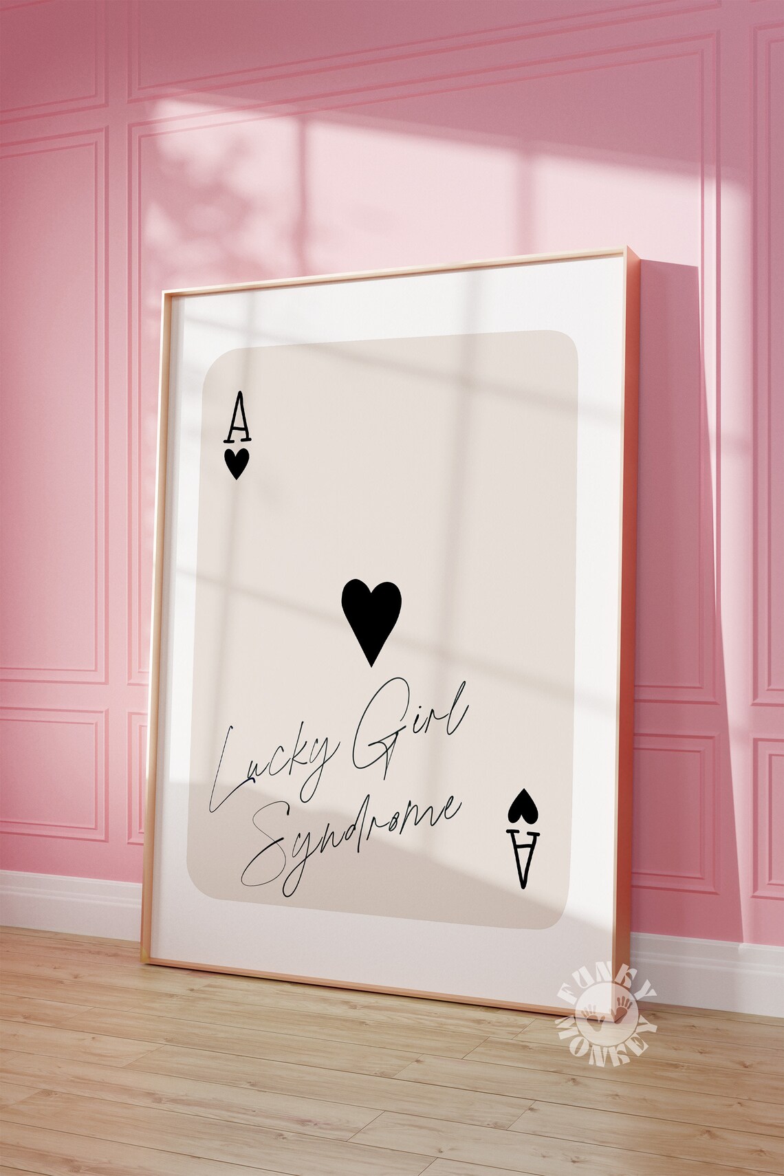 Lucky Girl Syndrome Retro Ace Of Hearts Art Print