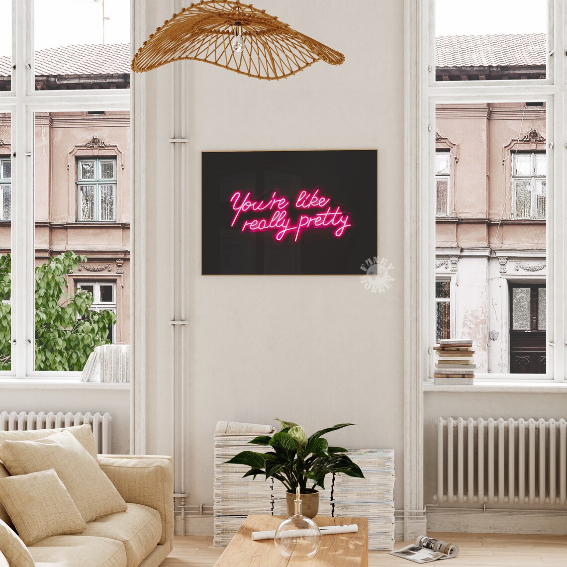 You’re Like Really Pretty Neon Sign Art Print - Image 3