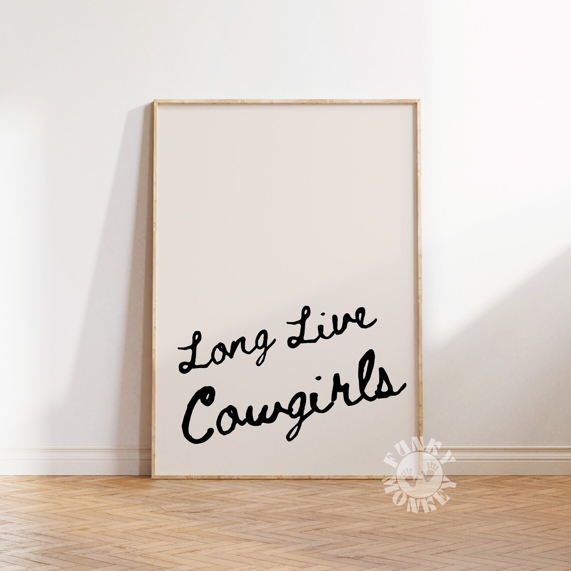 Long Live Cowgirls Black Handwritten Script Western Quote Poster - Image 2