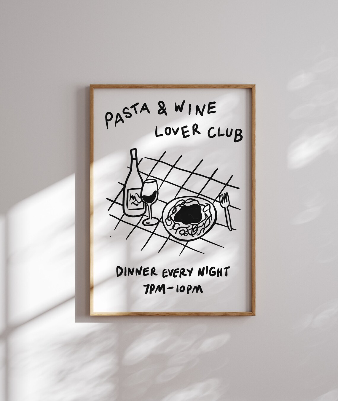 Pasta And Wine Club, Trendy Food And Drink Poster - Image 3