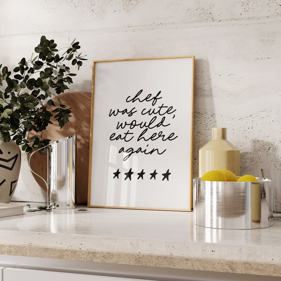 Chef Was Cute Aesthetic Kitchen Art Print - Image 2