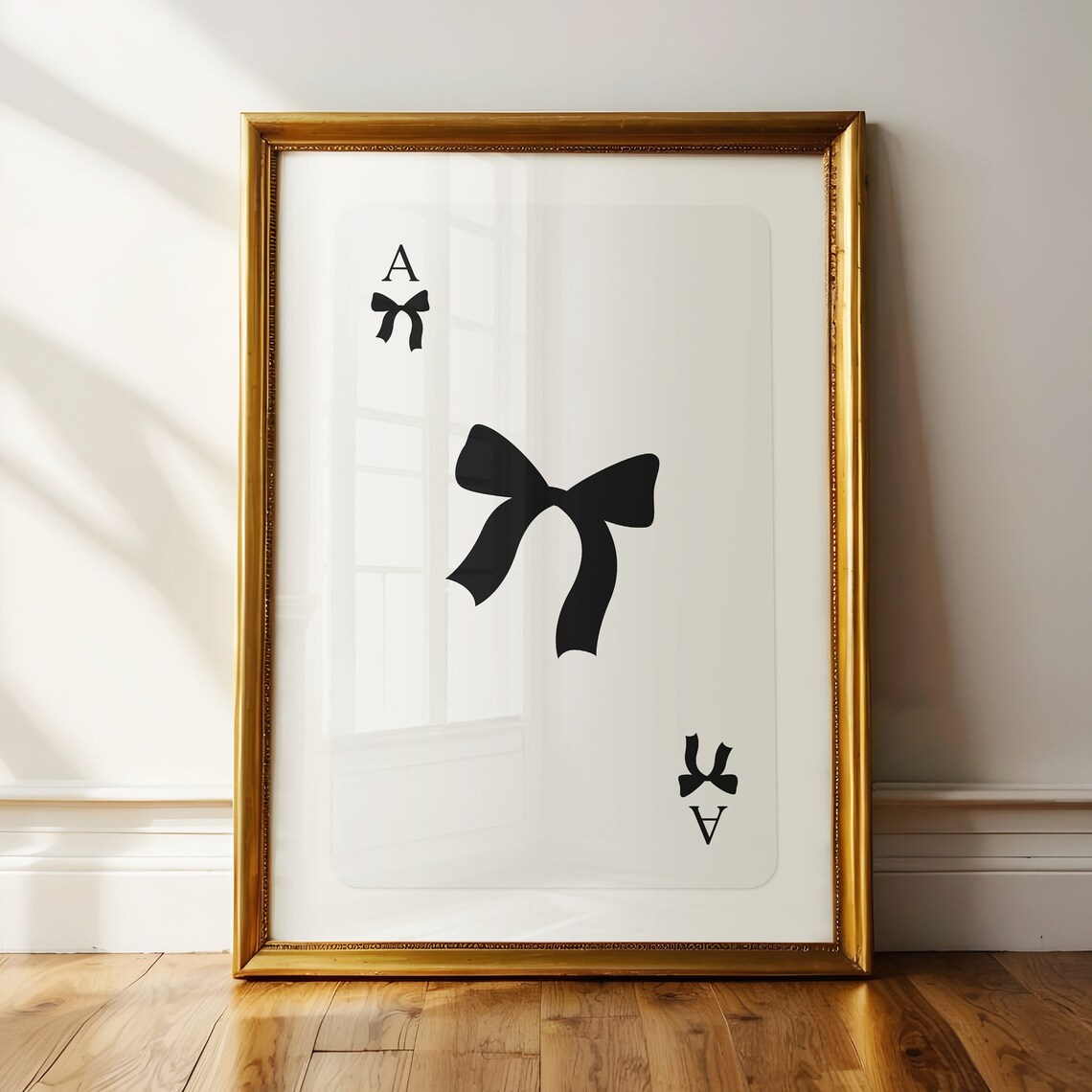 Ace Of Bows Coquette Playing Card Black Bow Girly Art Poster
