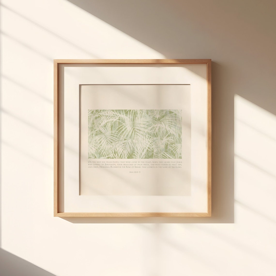 Palm Sunday Wall Art John 1212 13 Bible Poster Botanical Bible Verse Print Peaceful Christian Home Decor Palm Leaf Scripture - Image 3