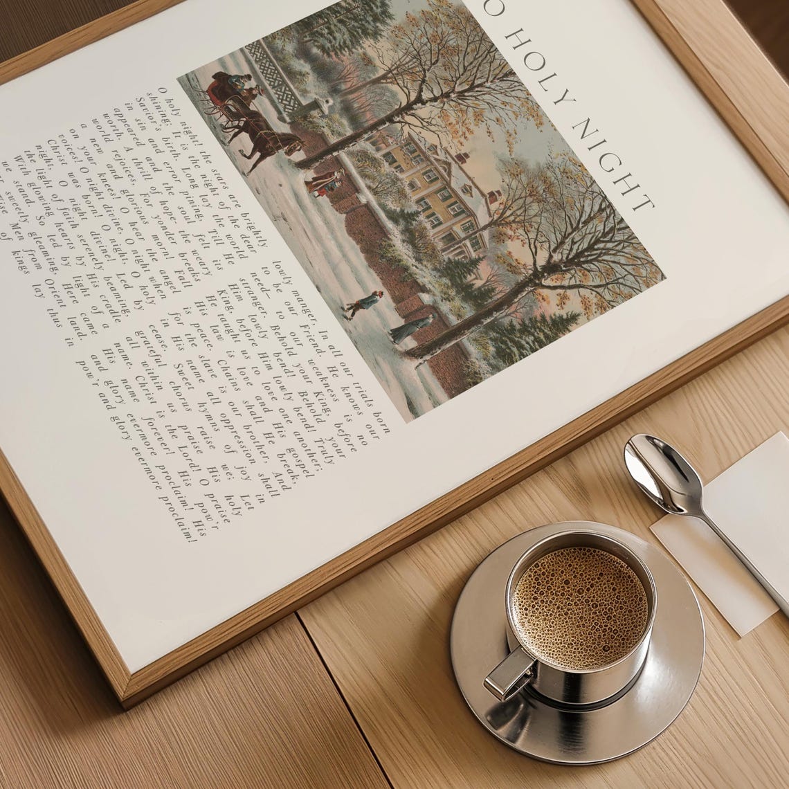 Christmas Hymn Wall Art O Holy Night Vintage Winter Snow Landscape Farmhouse Worship Song Poster Christian Holiday Religious Faith Gift - Image 5