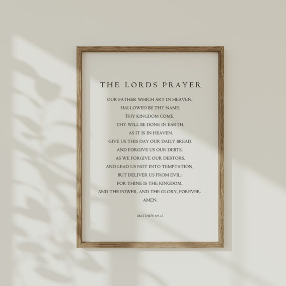 The Lords Prayer Minimalist Wall Art Matthew 69 13 Typography Bible Verse Poster Timeless Christian Home Decor Healing Scripture Quote