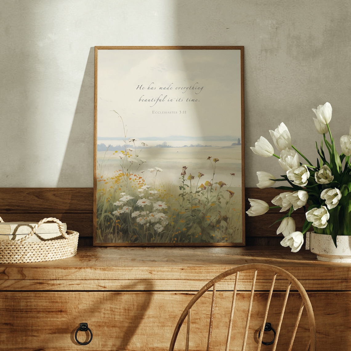 Ecclesiastes 3:11 Wildflower Farmhouse Floral Art Print - Image 2