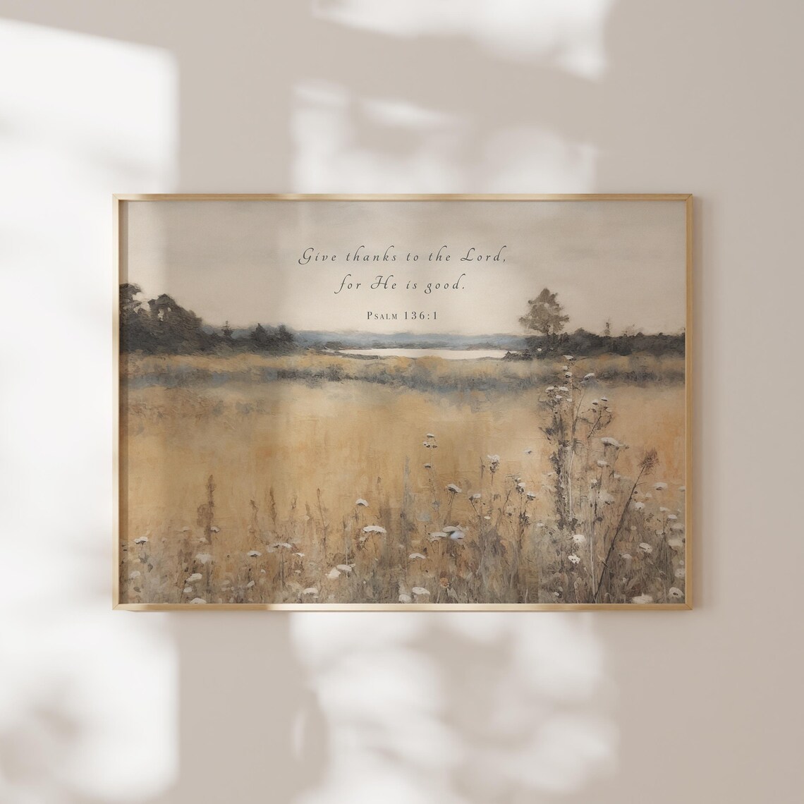 Psalm 136 Fall Landscape Poster, Farmhouse Decor