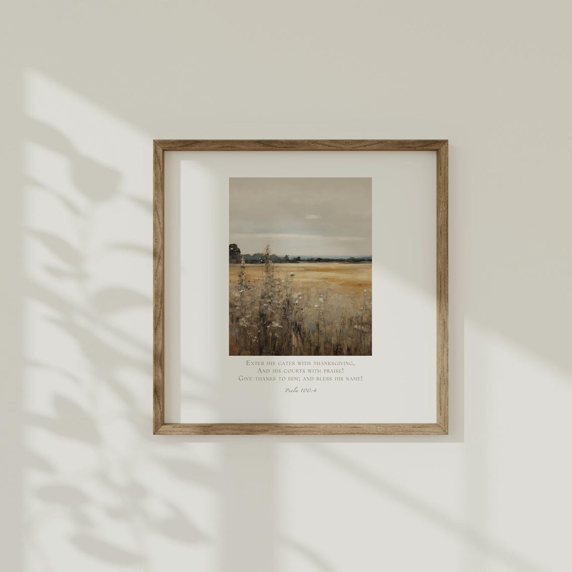 Psalm 100:4 Golden Wheat Field Landscape Thanksgiving Bible Poster - Image 4