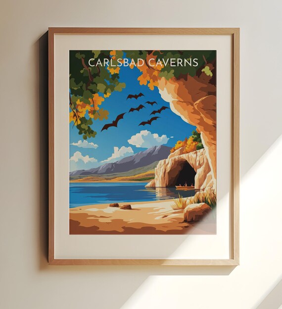 Carlsbad Caverns National Park Cave Entrance Travel Poster Art