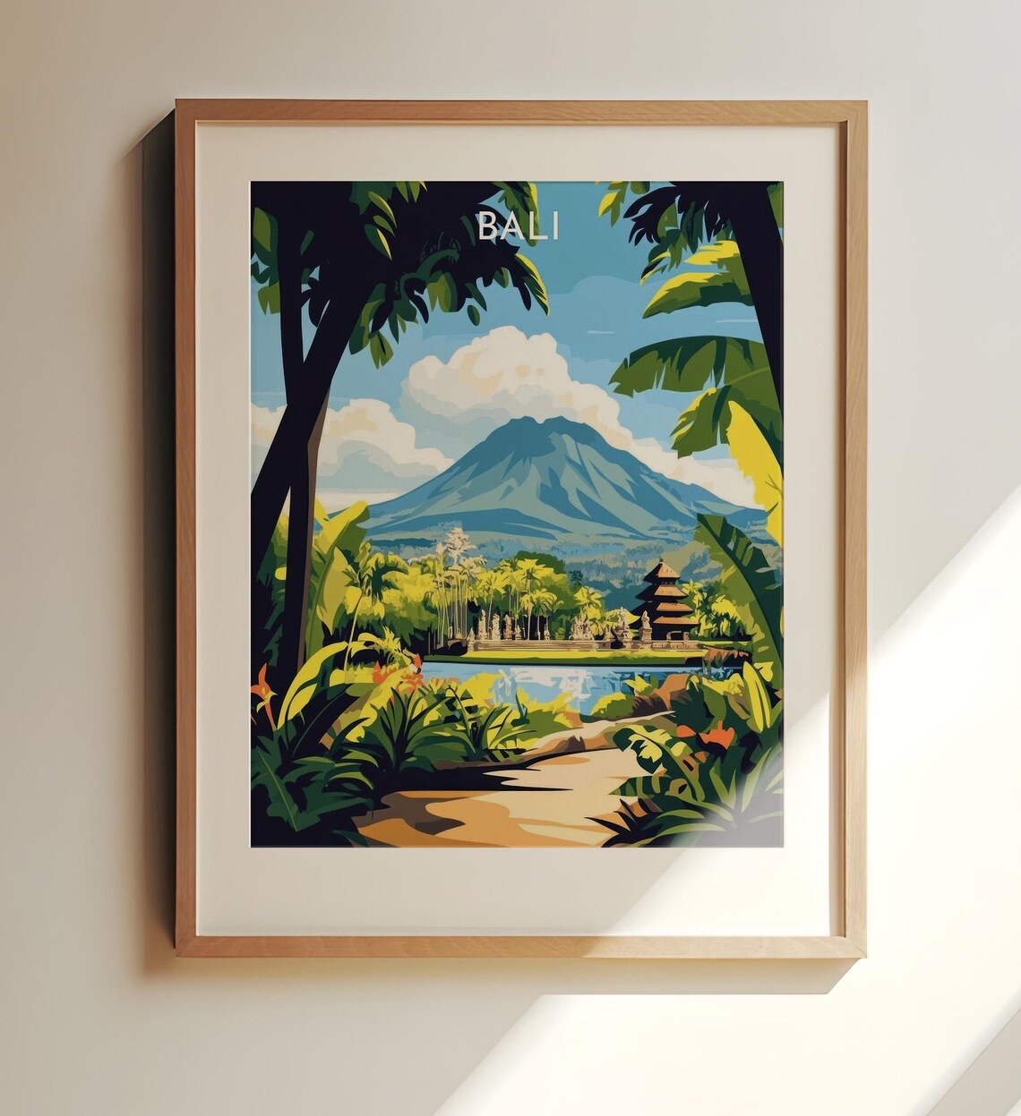 Bali Mount Agung Poster With Pura Ulun Danu Bratan Temple Lake View