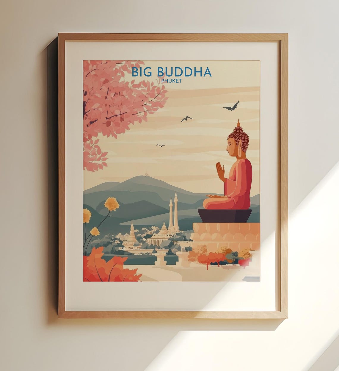 Big Buddha Phuket Thailand Mountain Temple Sunset View Poster