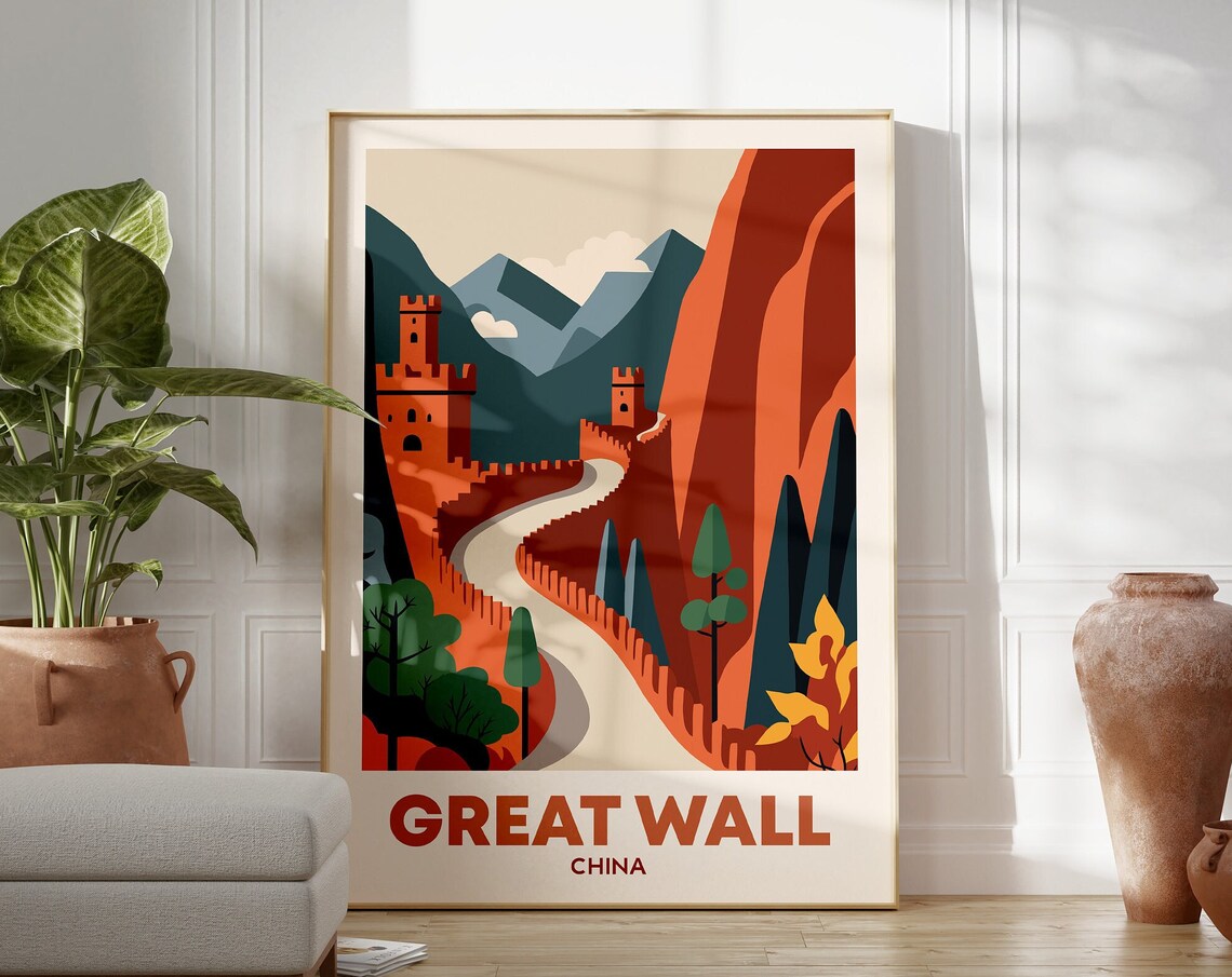 Great Wall Of China Travel Poster, China Landmark