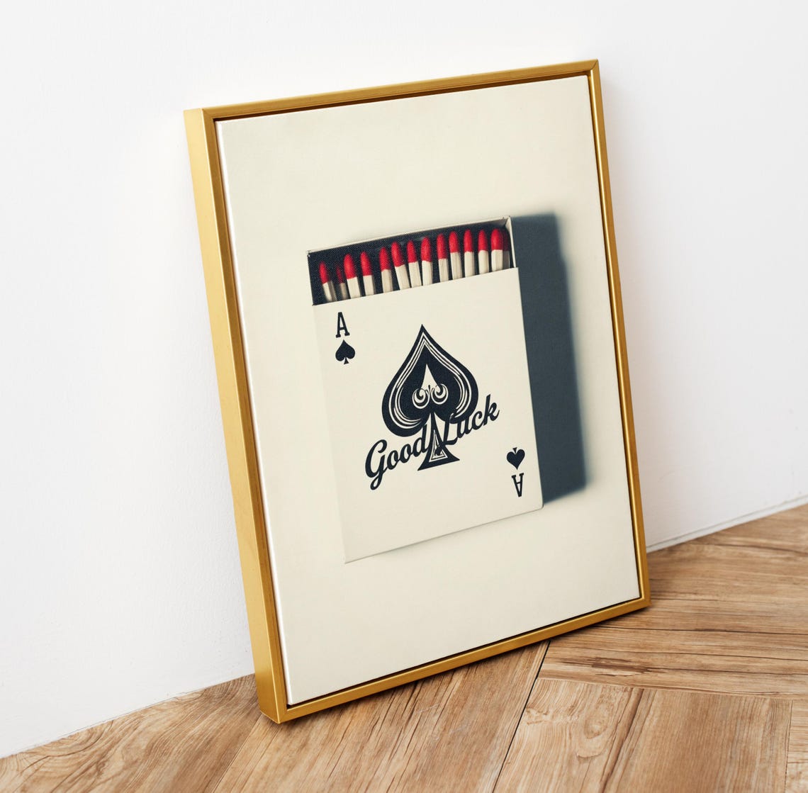 Ace Of Spades Good Luck Matchbox Retro Red Matches Wall Poster - Image 6