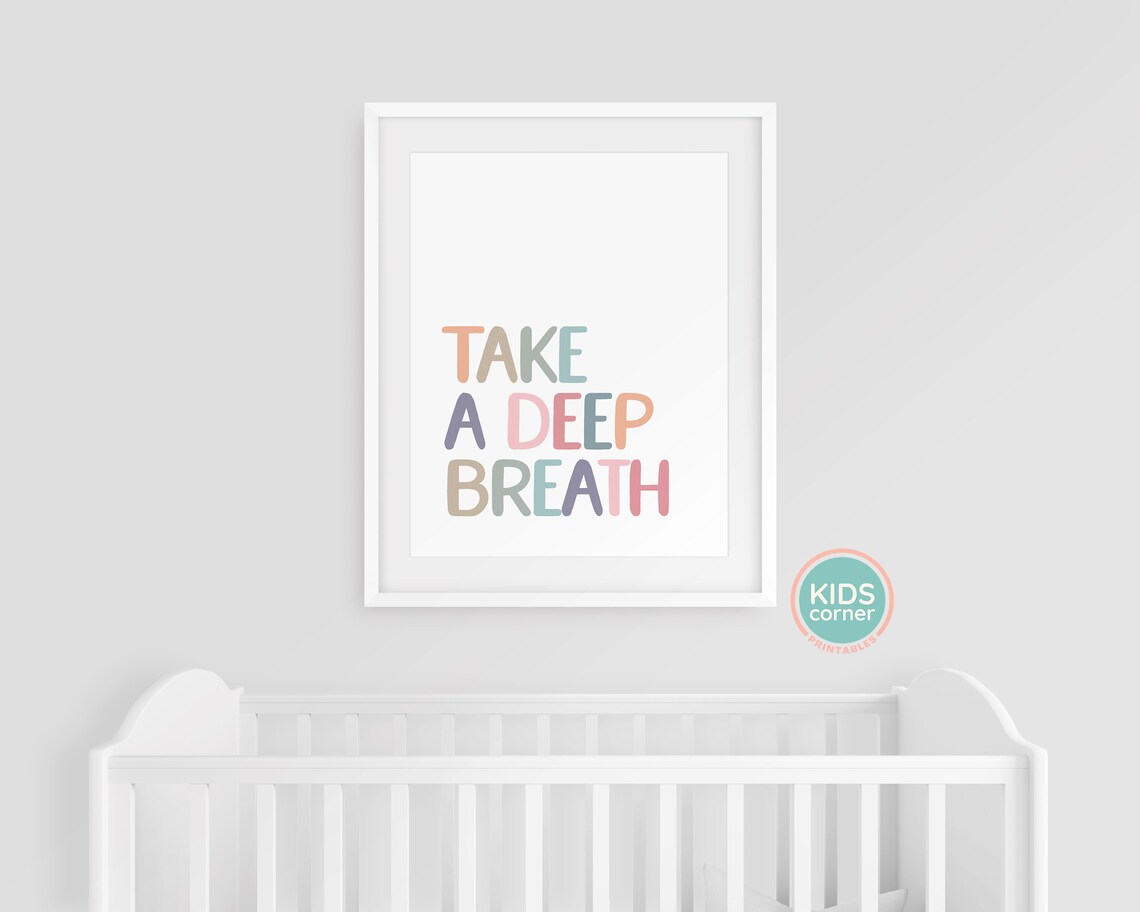 Take A Deep Breath Mindfulness Quote Art Print - Image 3