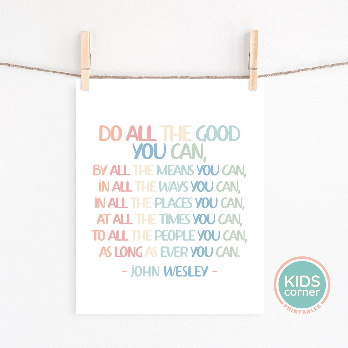 John Wesley Quote Art Print, Motivational Typography - Image 2