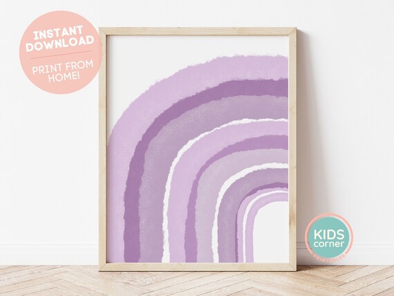 Soft Purple Rainbow Nursery Decor Art Print