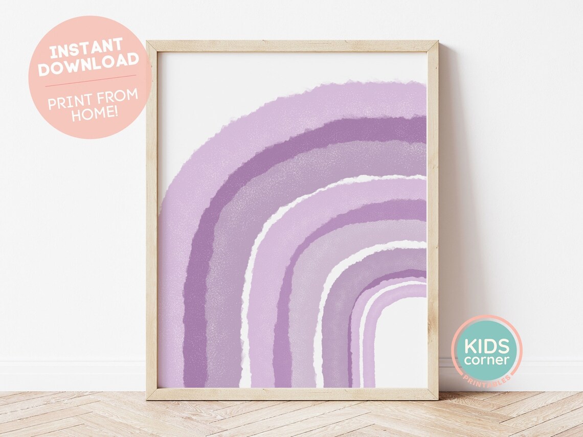 Soft Purple Rainbow Nursery Decor Art Print
