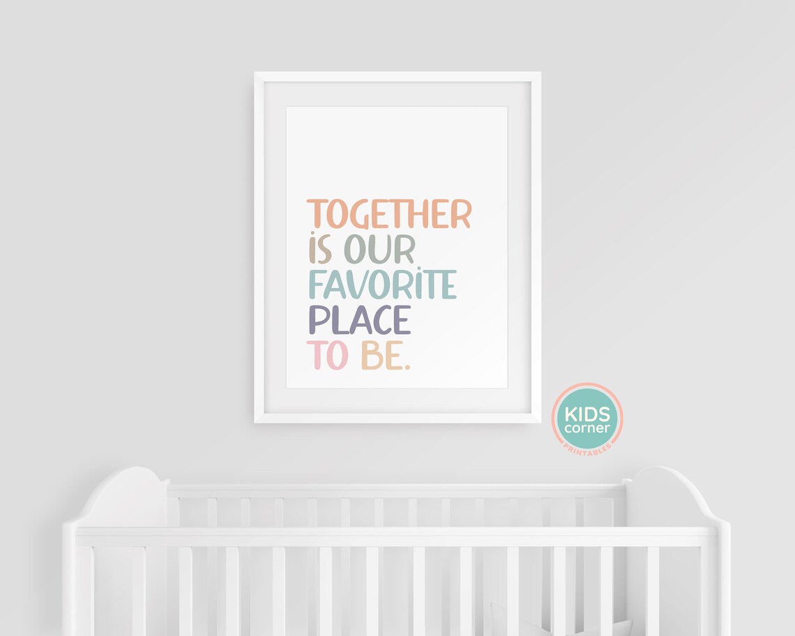 Together Is Our Favorite Place to Be Pastel Family Love Home Poster - Image 3