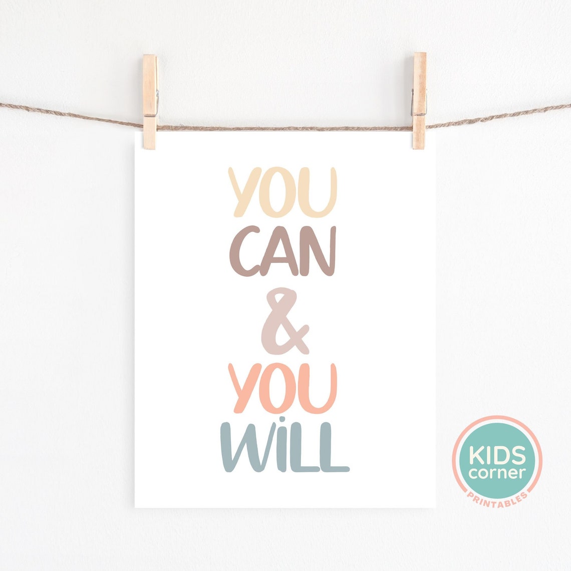 You Can and You Will Short Motivational Confidence Quote Poster - Image 2