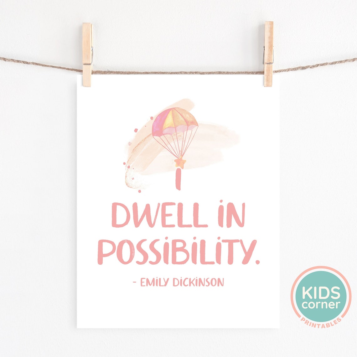 Emily Dickinson I Dwell in Possibility Hot Air Balloon Quote Poster - Image 2