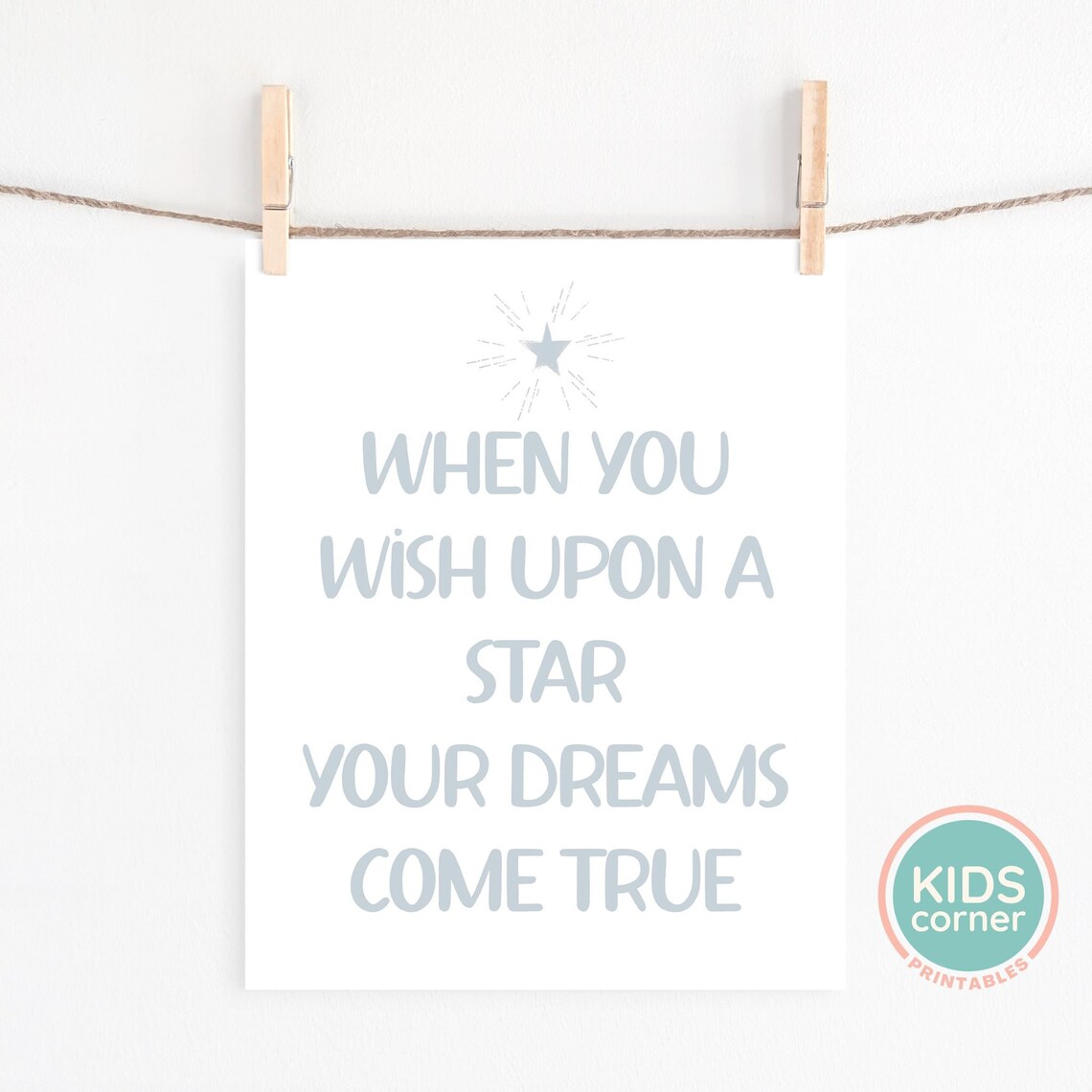 When You Wish Upon A Star Your Dreams Come True Star Quote Poster - Image 2