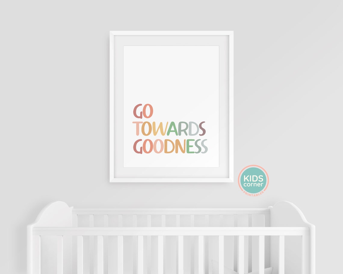 Go Towards Goodness Multicolor Kids Kindness Mantra Quote Poster - Image 3