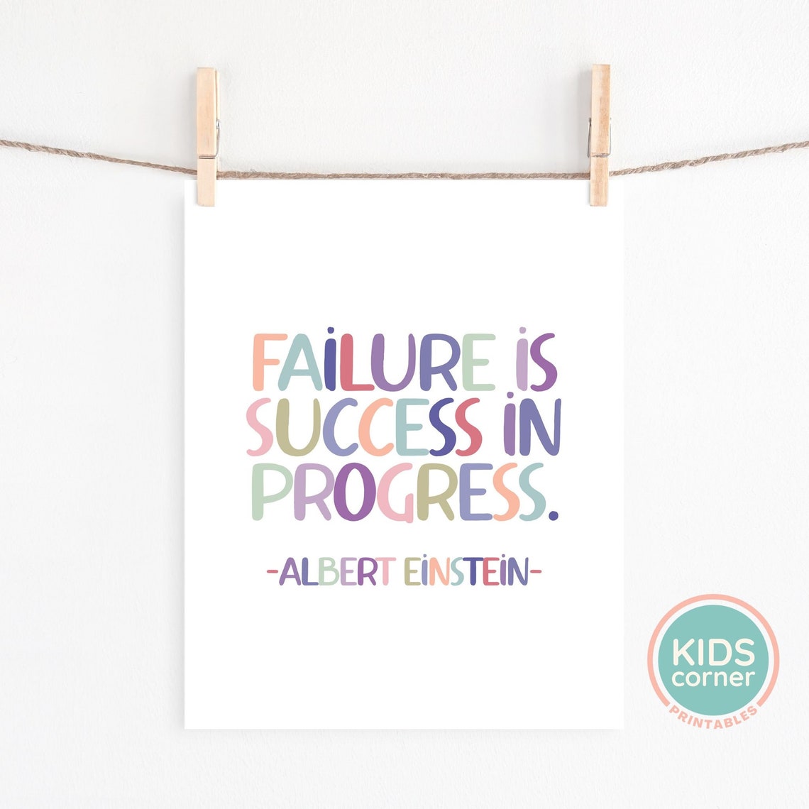 Failure Is Success In Progress Albert Einstein Rainbow Print - Image 2