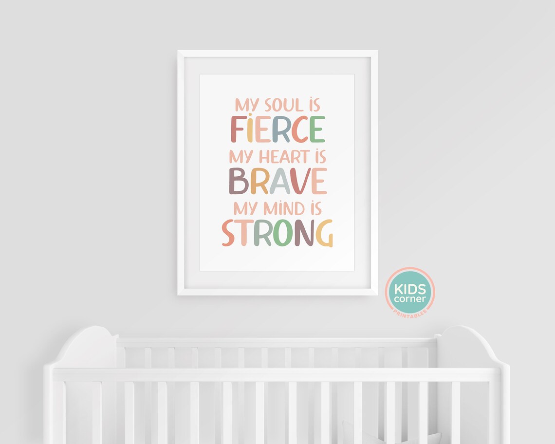 My Soul Is Fierce Affirmations, Playroom Art Print - Image 3