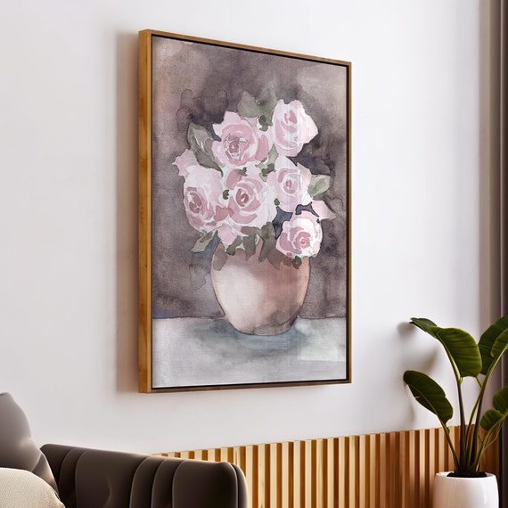 Moody Fall Flower Print Vintage Botanical Wall Art Still Life Roses Bouquet Painting Muted Floral Artwork Cottagecore Decor