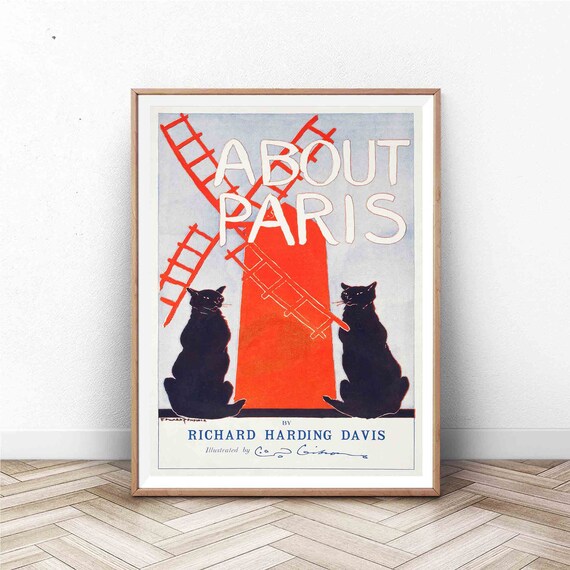 About Paris Richard Harding Davis Windmill Black Cats Gibson Poster