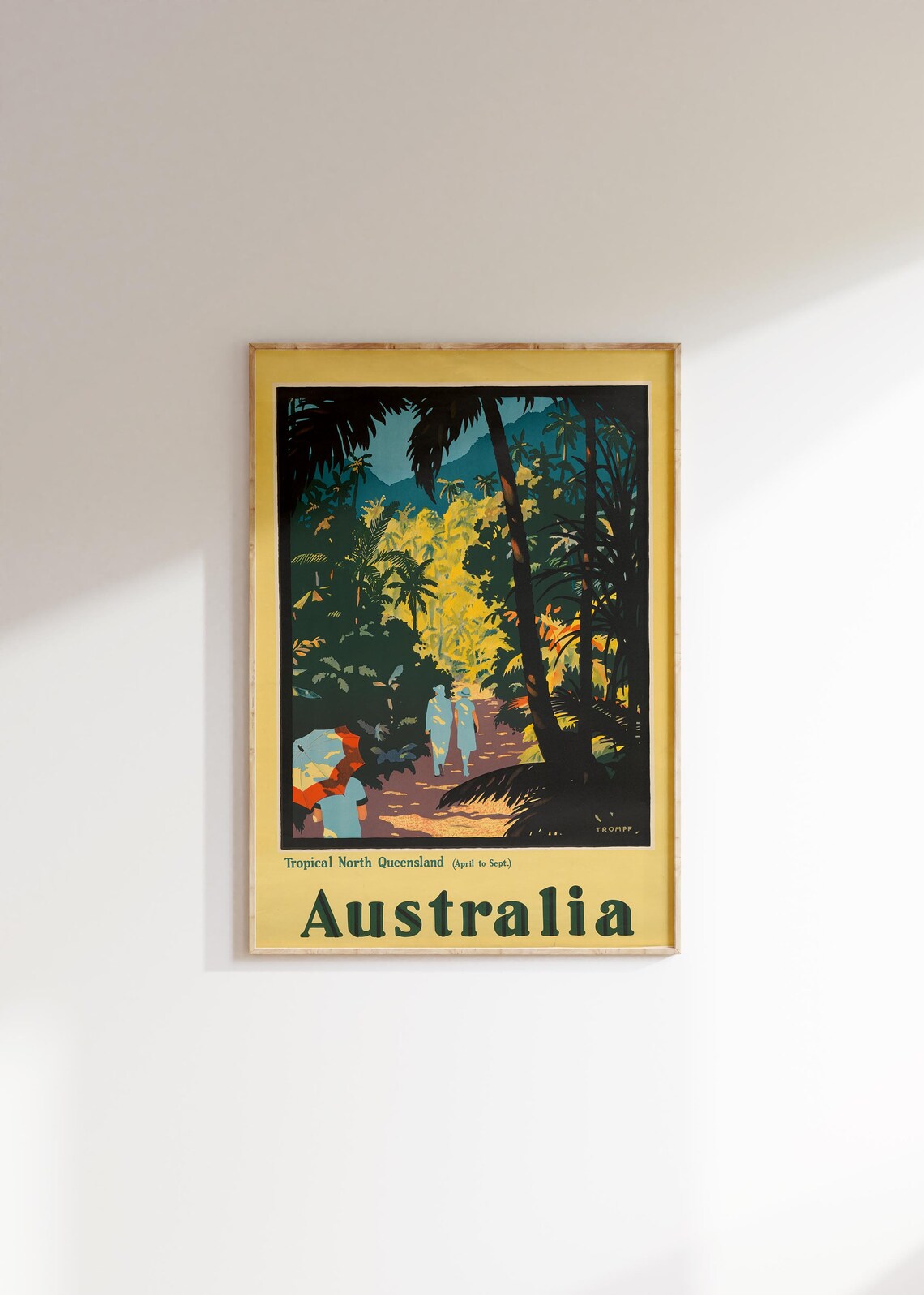 Tropical North Queensland Rainforest Australia Vintage Travel Poster