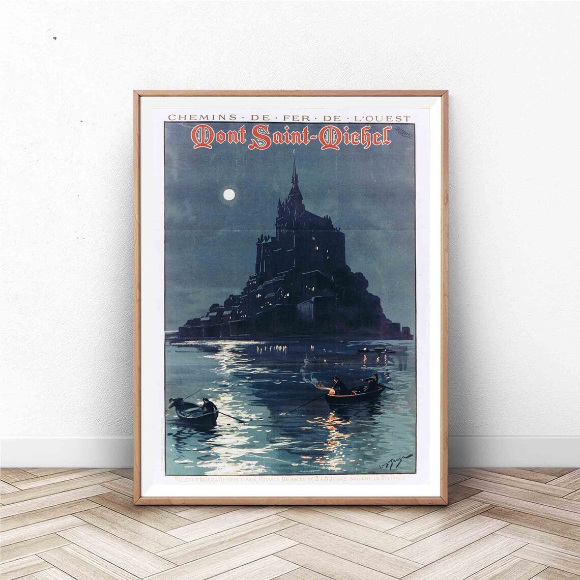 Mont Saint Michel Vintage France Travel Poster