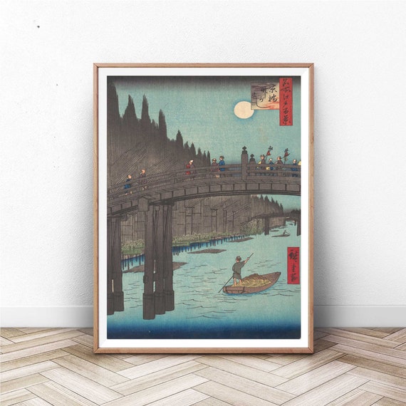 Japanese Art Japanese Vintage Woodblock Print Ukiyo E Art Japan Wall Art Home Decor Giclee Bridge