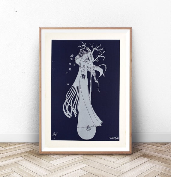 Virgo Zodiac Sign Astrology Print Constellation Stars Astronomy Art Astrology Print Baby Shower Gift Astrology Gift Zodiac Art Print