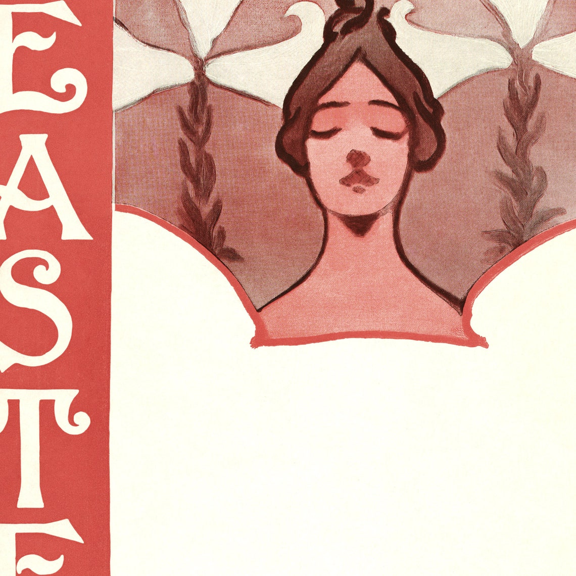 Ethel Reed Boston Easter Sunday Herald Art Nouveau Lady Poster - Image 2