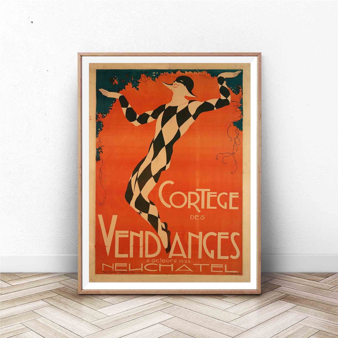 Vintage Alcohol Poster France Wall Art Paris Print Vintage Wall Art France Travel Poster Cortege Des Vend Anges