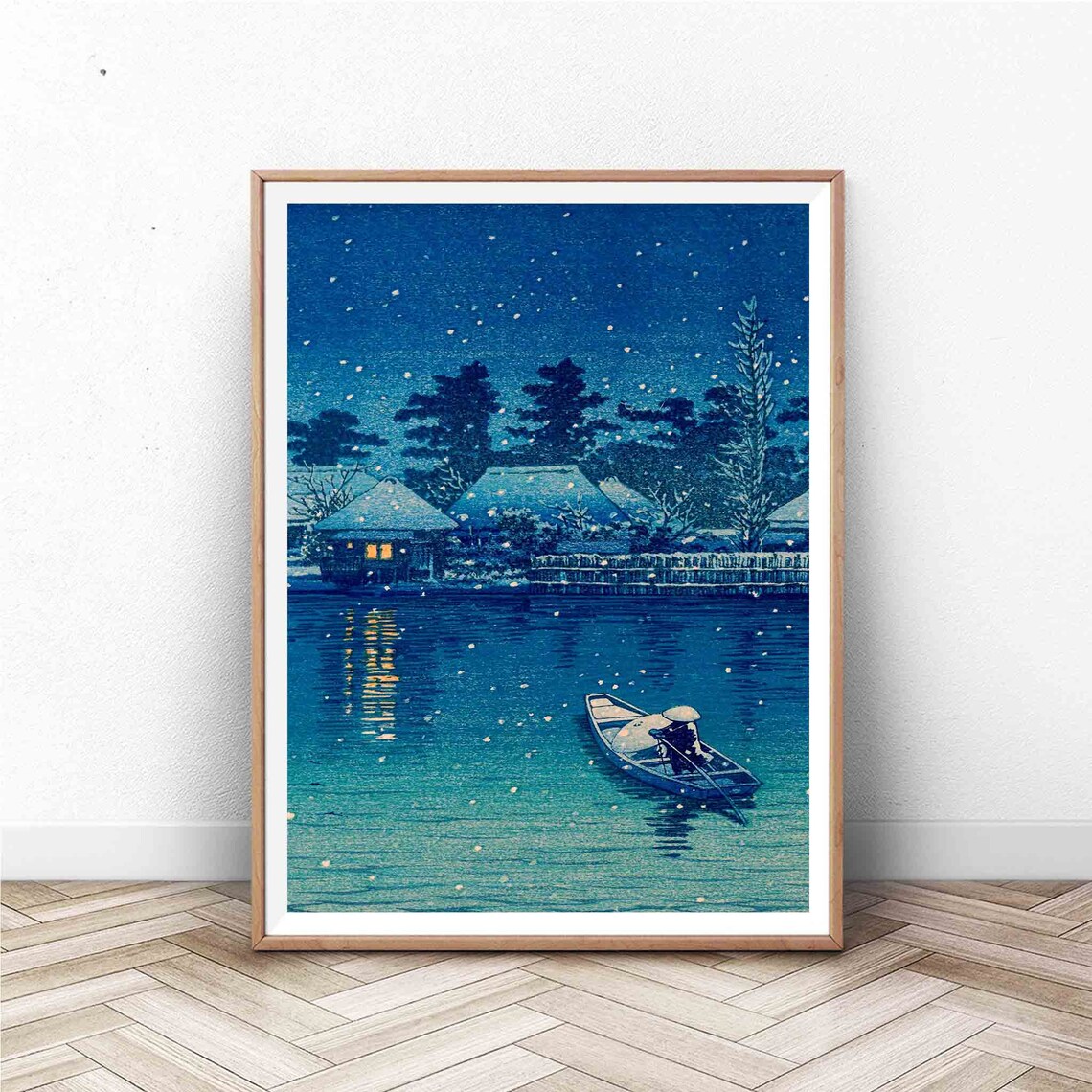 Japanese Vintage Japan At Night Art Print