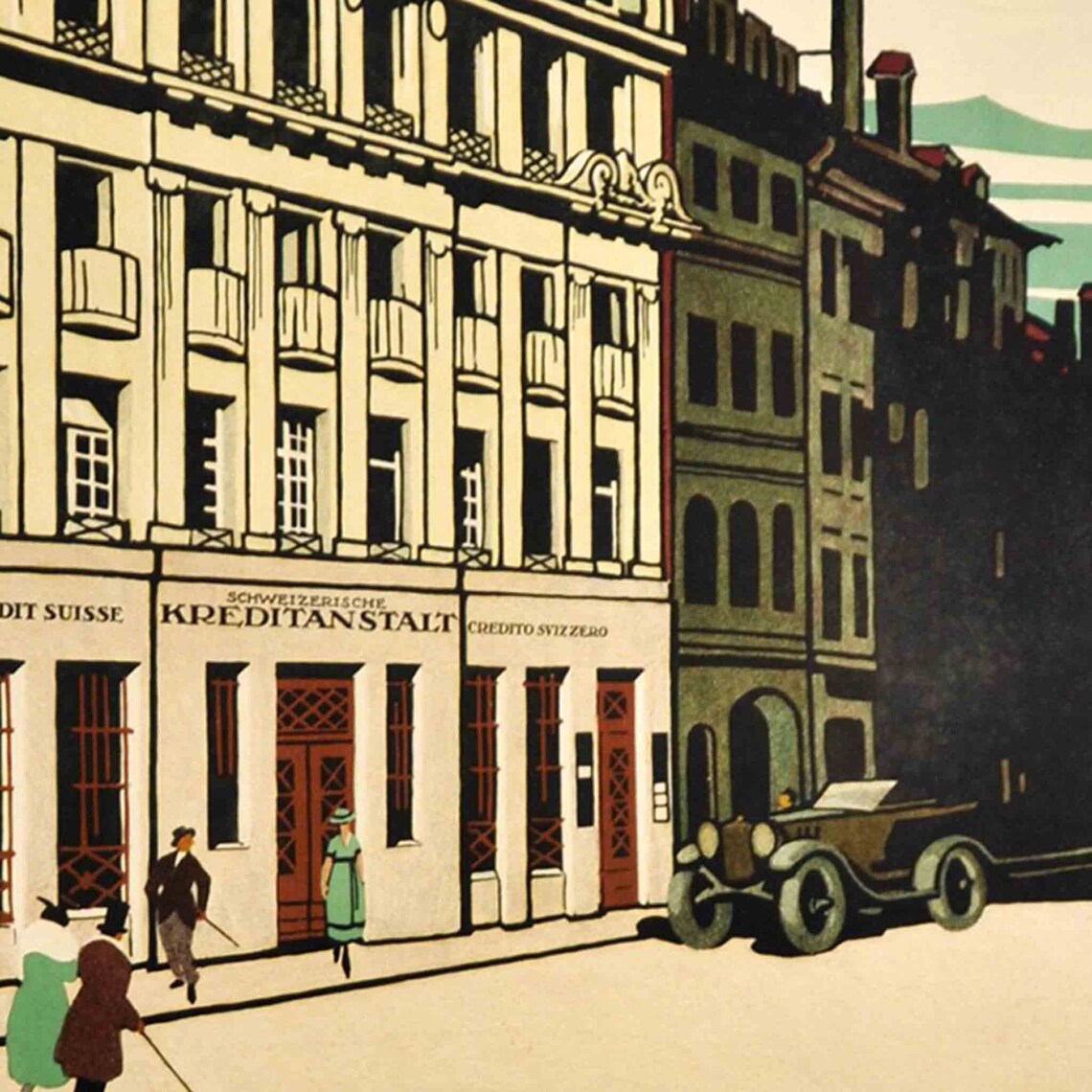 Schweizerische Kreditanstalt Bern Vintage Swiss Bank Art Poster - Image 2