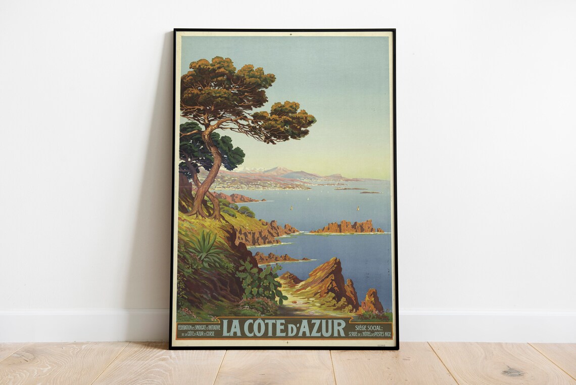 Cte Dazur Vintage Travel Poster, French Riviera - Image 2