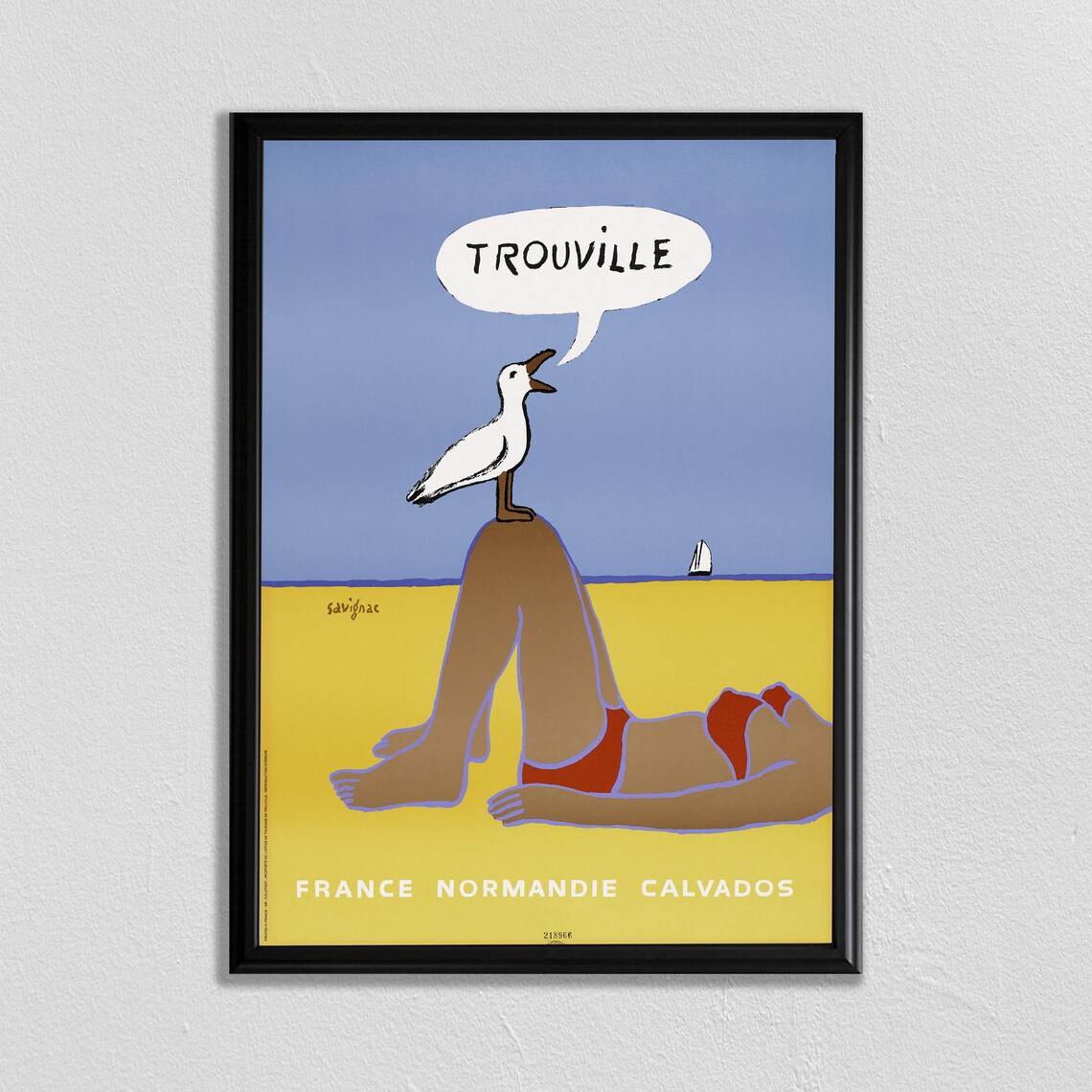 Trouville Travel Poster, Paris Skyline Beach Art Print