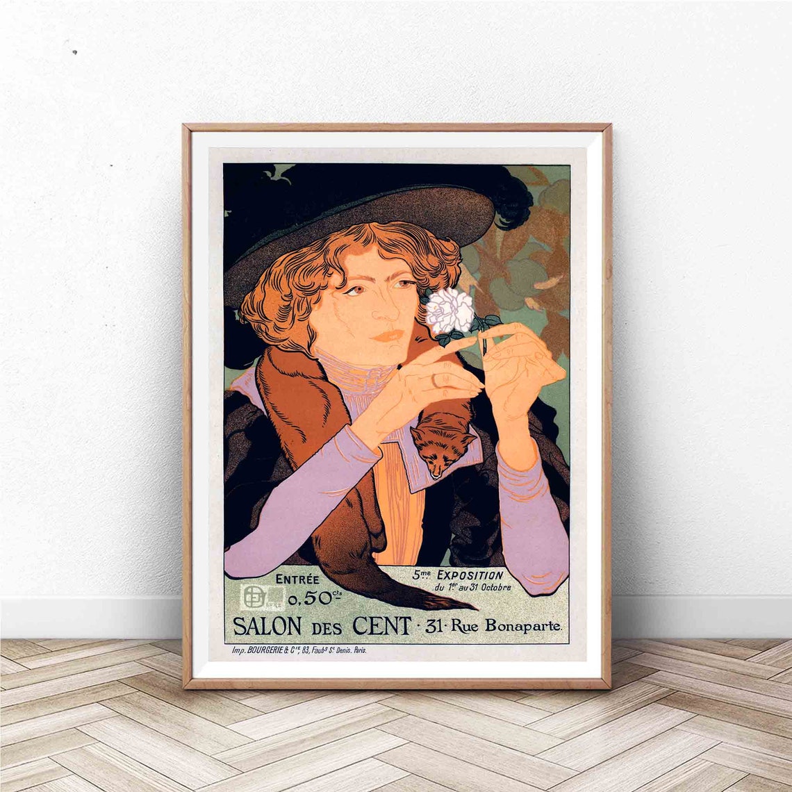 Georges de Feure Salon des Cent Art Nouveau Woman Hat Poster