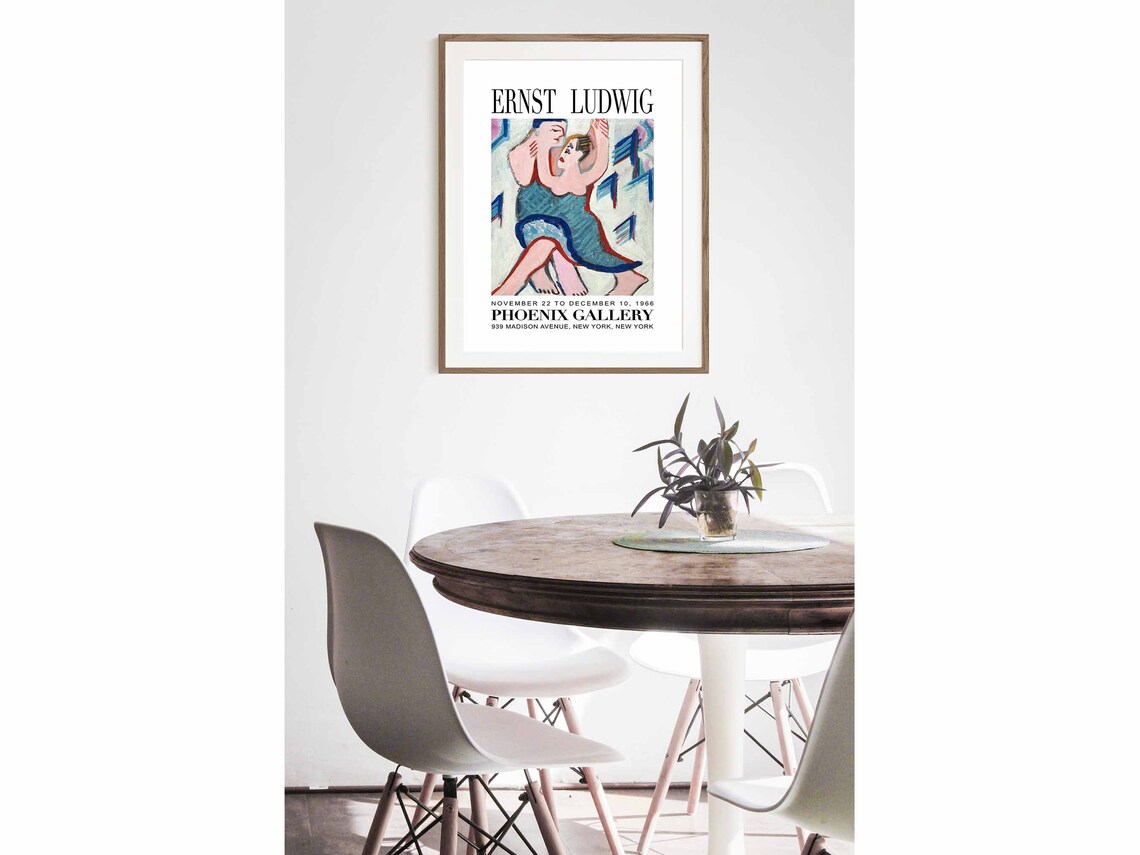 Ernst Ludwig Phoenix Gallery 1966 Expressionist Dancers Art Exhibition Poster - Image 2