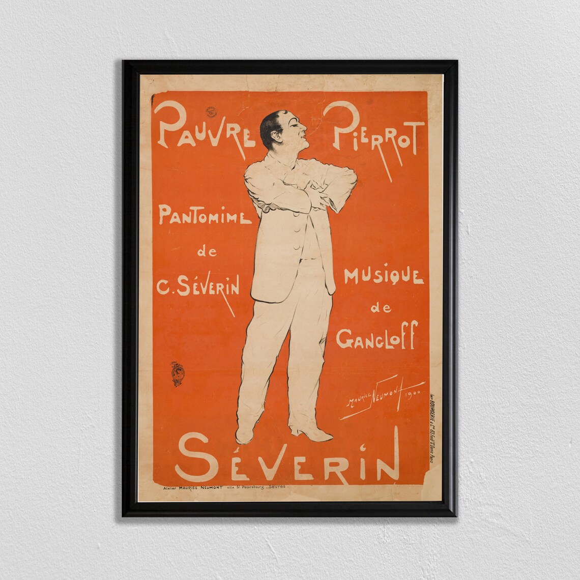 Paris Antique Theatre Poster, Vintage Travel Poster