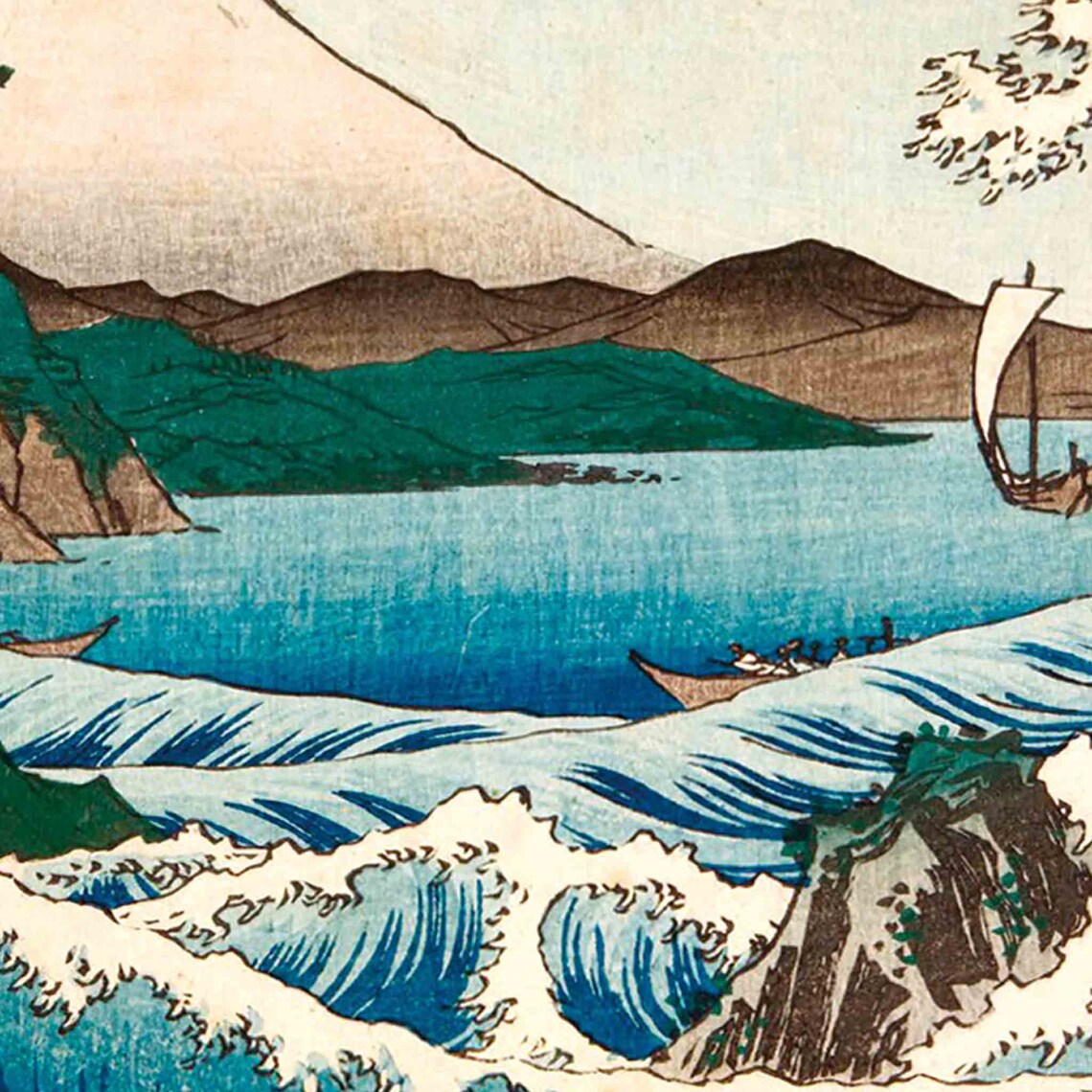 Great Wave Japanese Woodblock Mount Fuji Seascape Ukiyo E Art Print - Image 2
