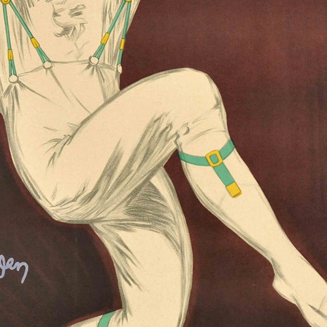 Filver Ceintures Bretelles Clown Acrobat Suspenders Vintage Poster - Image 2