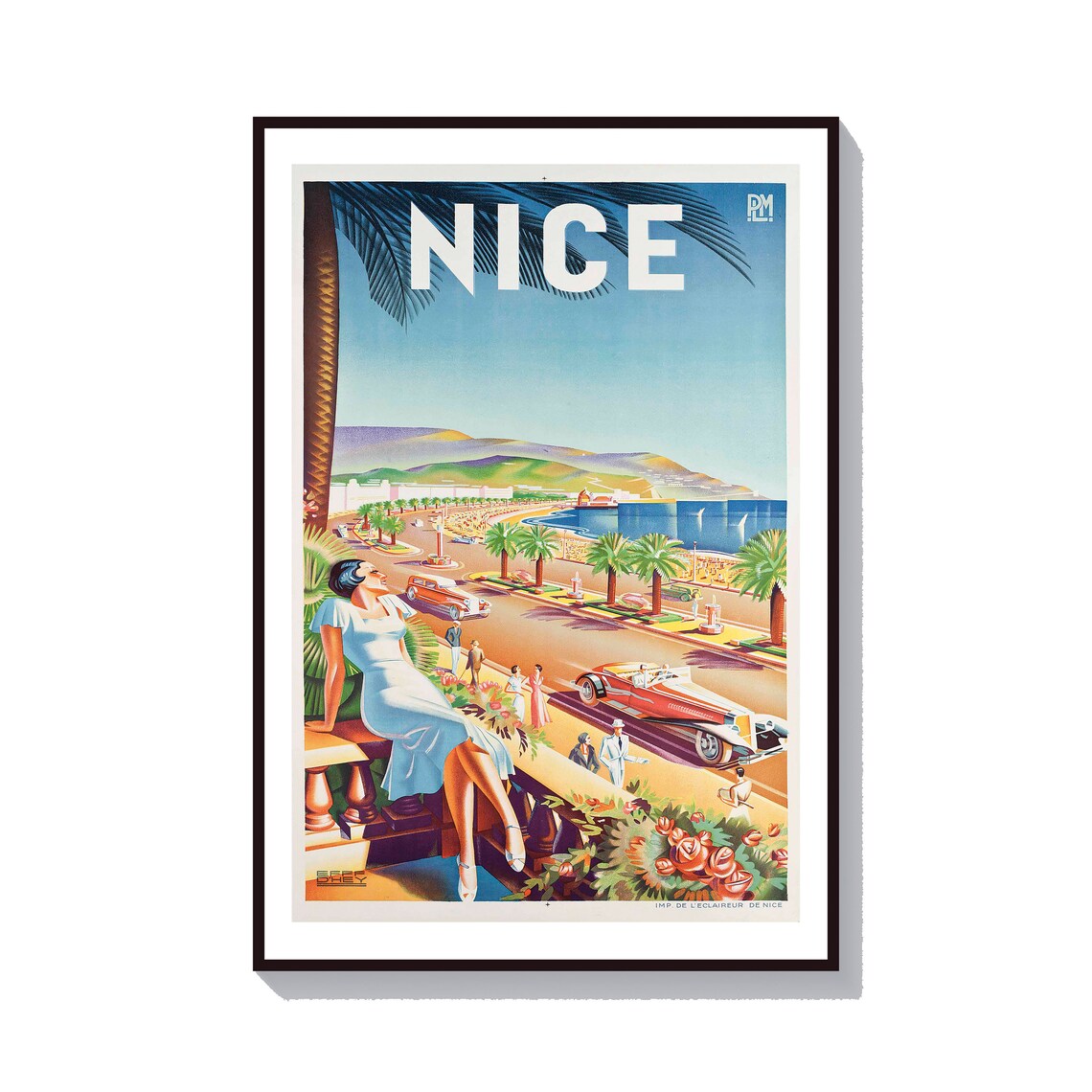 Paris France Vintage Travel Poster Print