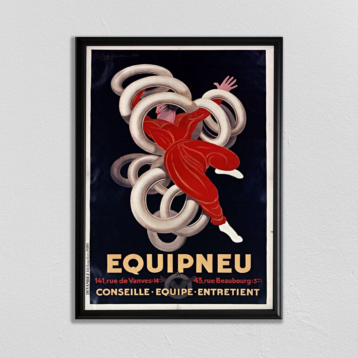 Leonetto Cappiello Equipneu Tire Acrobat Vintage French Ad Poster